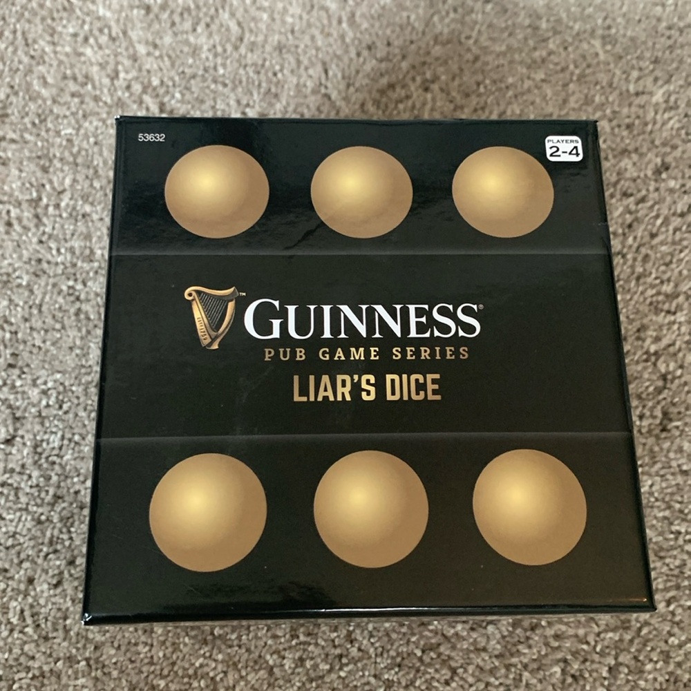 Guinness liars dice game.